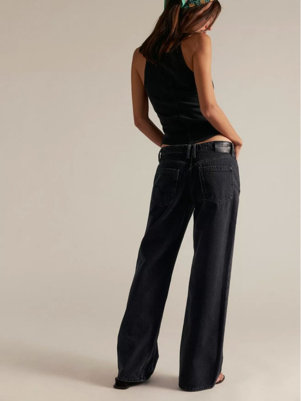 Free People Black Wide Leg Flare Jeans - Picture 3 of 4